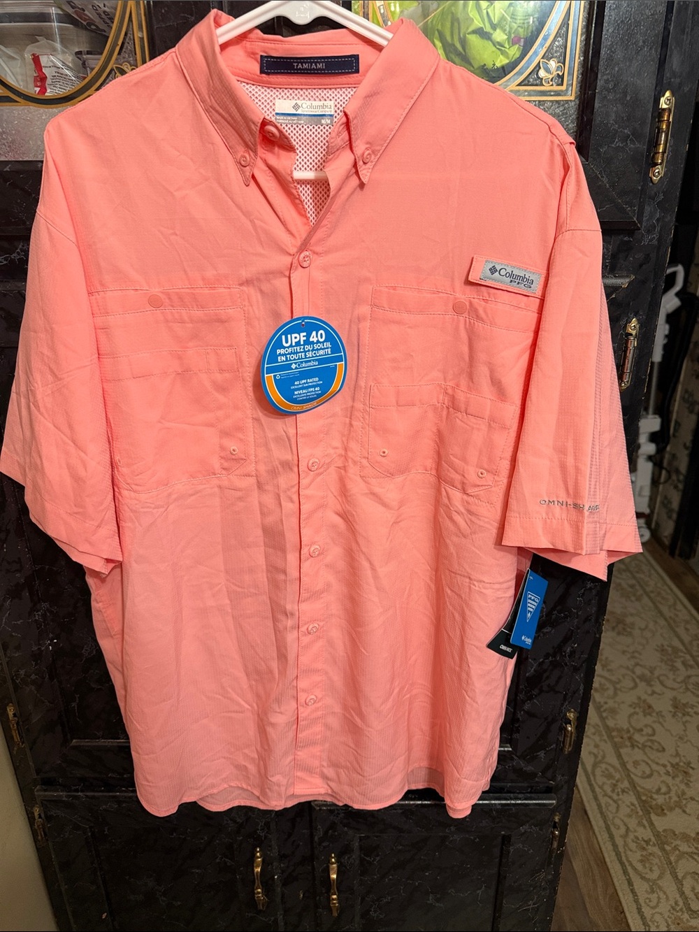 Columbia Coral Short-Sleeve Button-Down Fishing Shirt